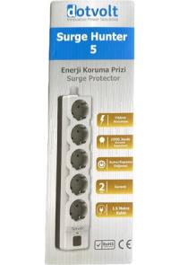 Dotvolt Surge Hunter 1050 Joule 1.5m Kablolu Beşli Akım Korumalı 5 Priz - 3